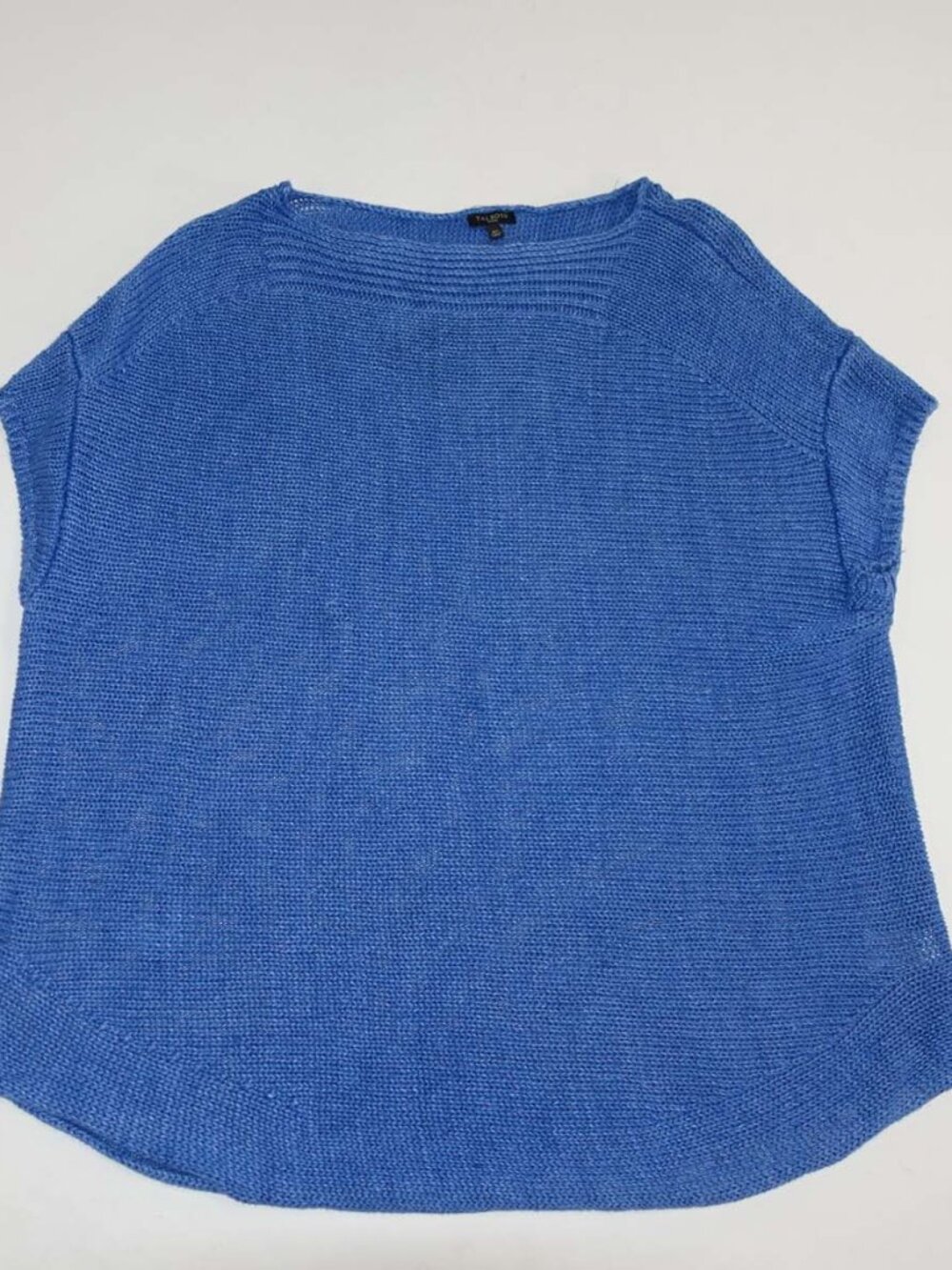 Talbots Women's Cap Sleeve 100% Linen Sweater Size 3X Blue Pullover Crewneck